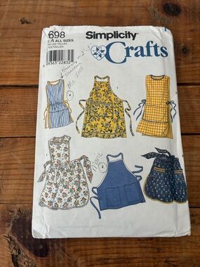Simplicity Sewing Pattern 8698 Crafts Apron Size A All Sizes c. 2005 or Before